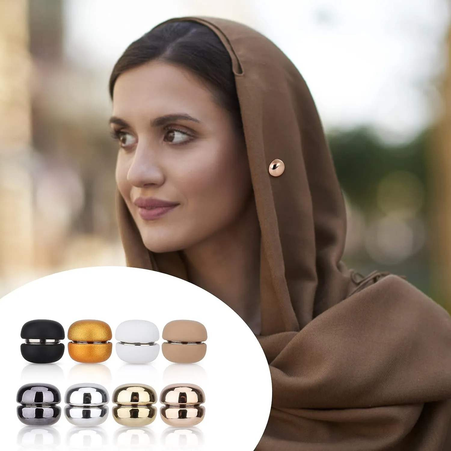 8PCS Hijab Magnetic Pins, Multi-Purpose Pinless Strong Magnetic Hijab Pins Scarf Magnetic Pin Scarf Magnetic Clasp Scarf Magnets Brooch Magnetic Hijab Pins for Women Hijabs Scarves Clothes
