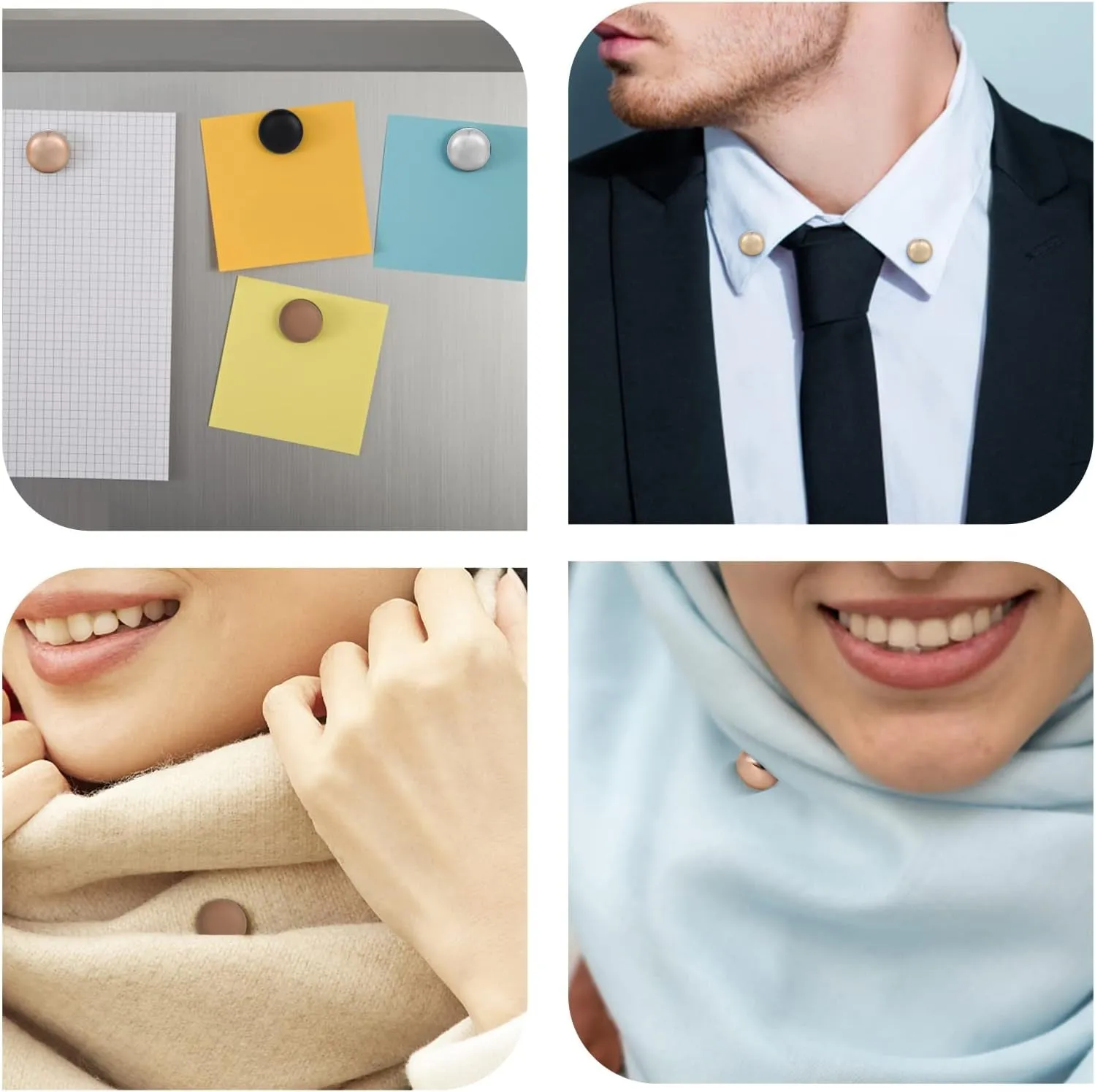 8PCS Hijab Magnetic Pins, Multi-Purpose Pinless Strong Magnetic Hijab Pins Scarf Magnetic Pin Scarf Magnetic Clasp Scarf Magnets Brooch Magnetic Hijab Pins for Women Hijabs Scarves Clothes