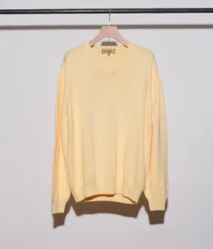 90's Paul Stuart V Neck Cotton Sweaters (Yellow)