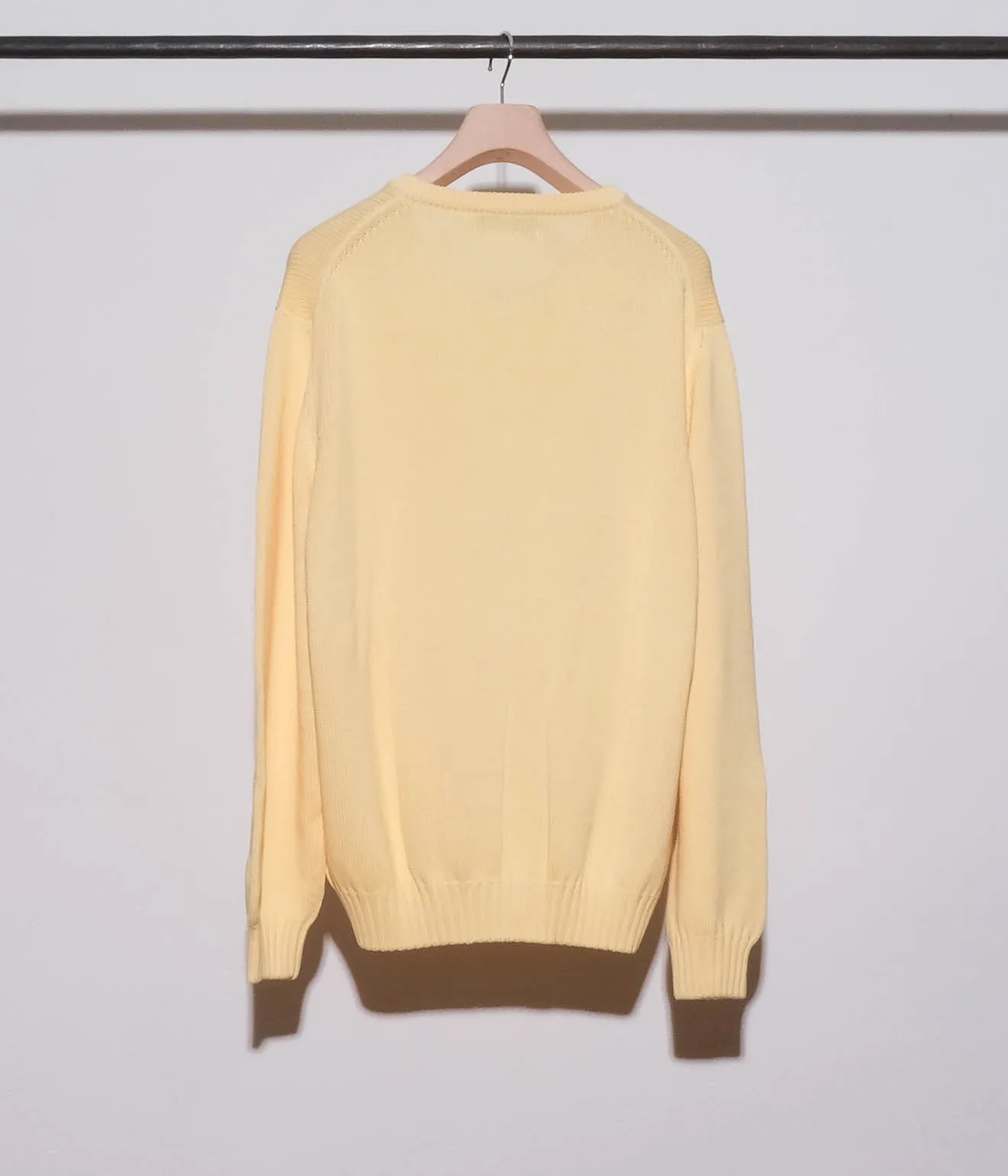 90's Paul Stuart V Neck Cotton Sweaters (Yellow)