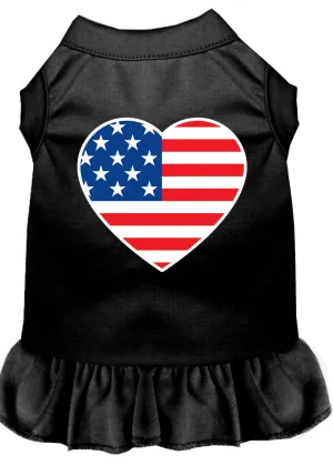 American Flag Heart Screen Print Dress Black Xl
