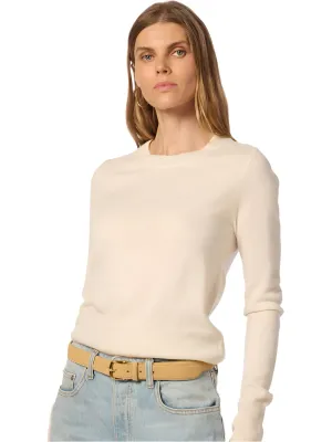 Bev Shrunken Crewneck Sweater in Gardenia