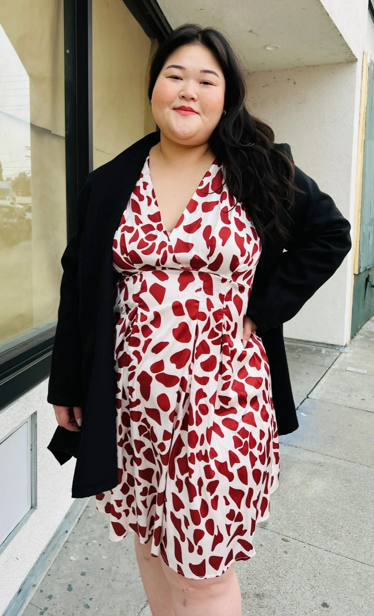 Bloomchic Black Collared Coat with Belt, Multiple Sizes Available!