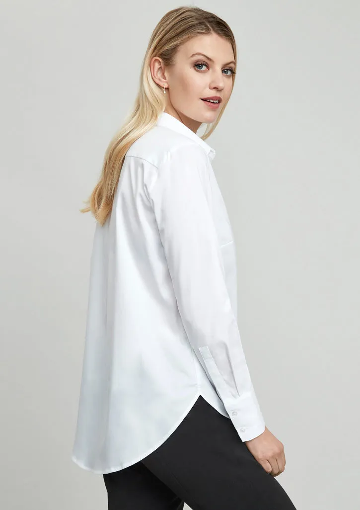 Camden Ladies Long Sleeve Shirt - Blue - 14 - Biz Collection