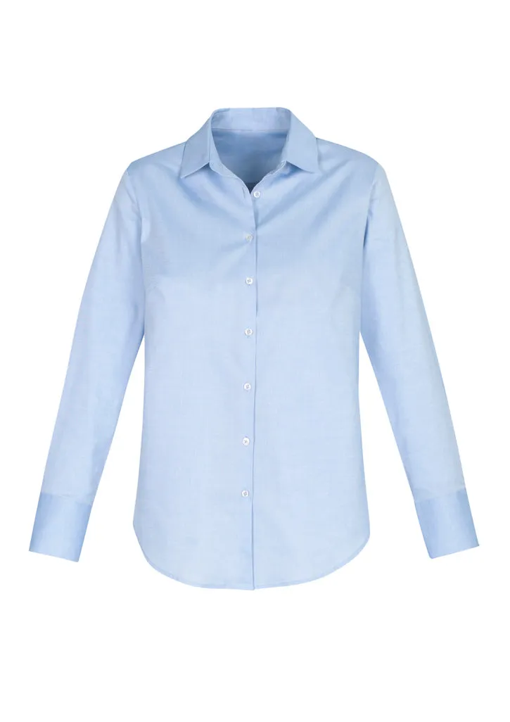 Camden Ladies Long Sleeve Shirt - Blue - 14 - Biz Collection