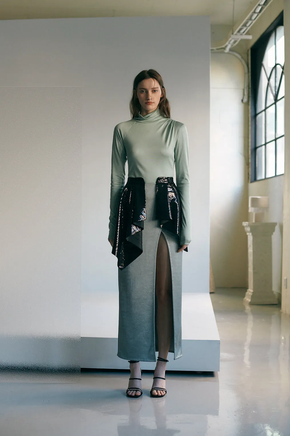 CRESSIDA SILK COTTON JERSEY TURTLENECK