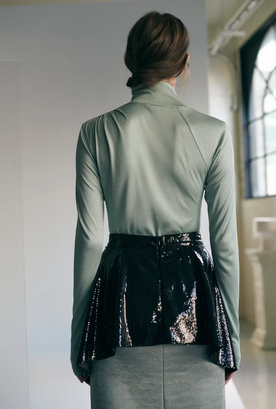 CRESSIDA SILK COTTON JERSEY TURTLENECK