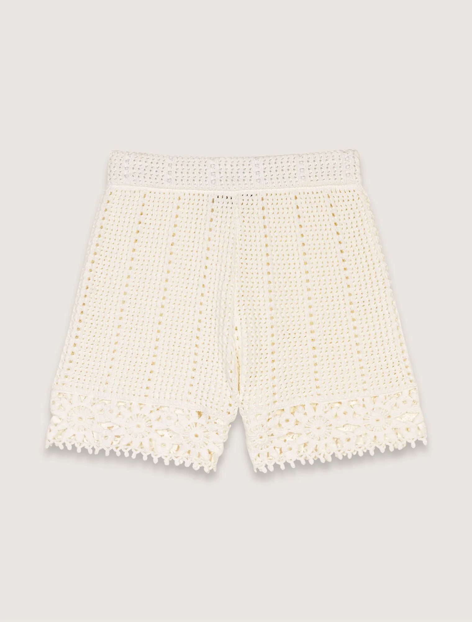 Crochet-knit shorts