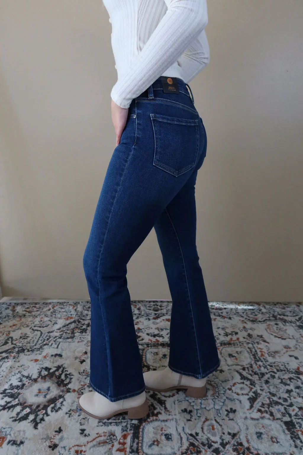 Dark Wash Low Rise Flare Jean