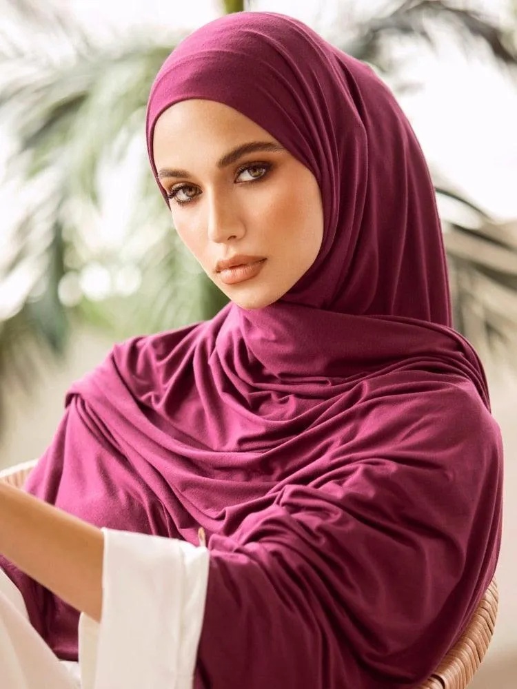 Double Stretch Cotton Jersey Hijab  Scarves for Women