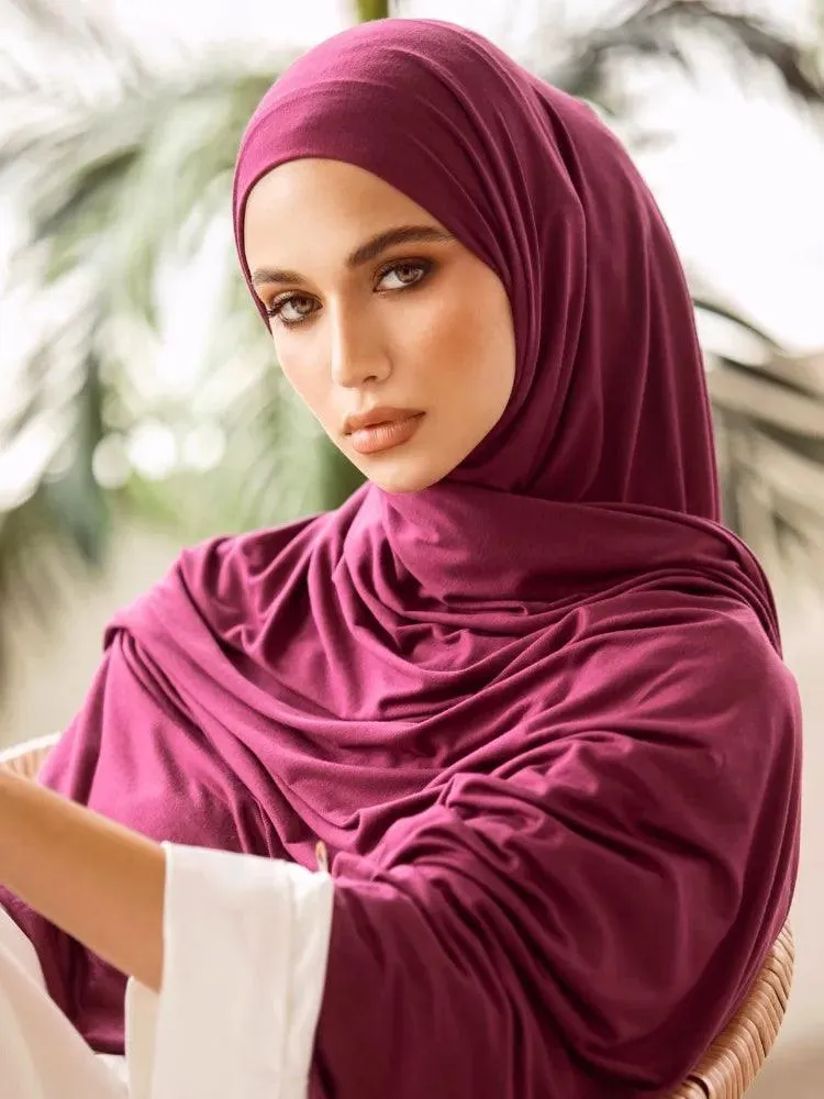 Double Stretch Cotton Jersey Hijab  Scarves for Women
