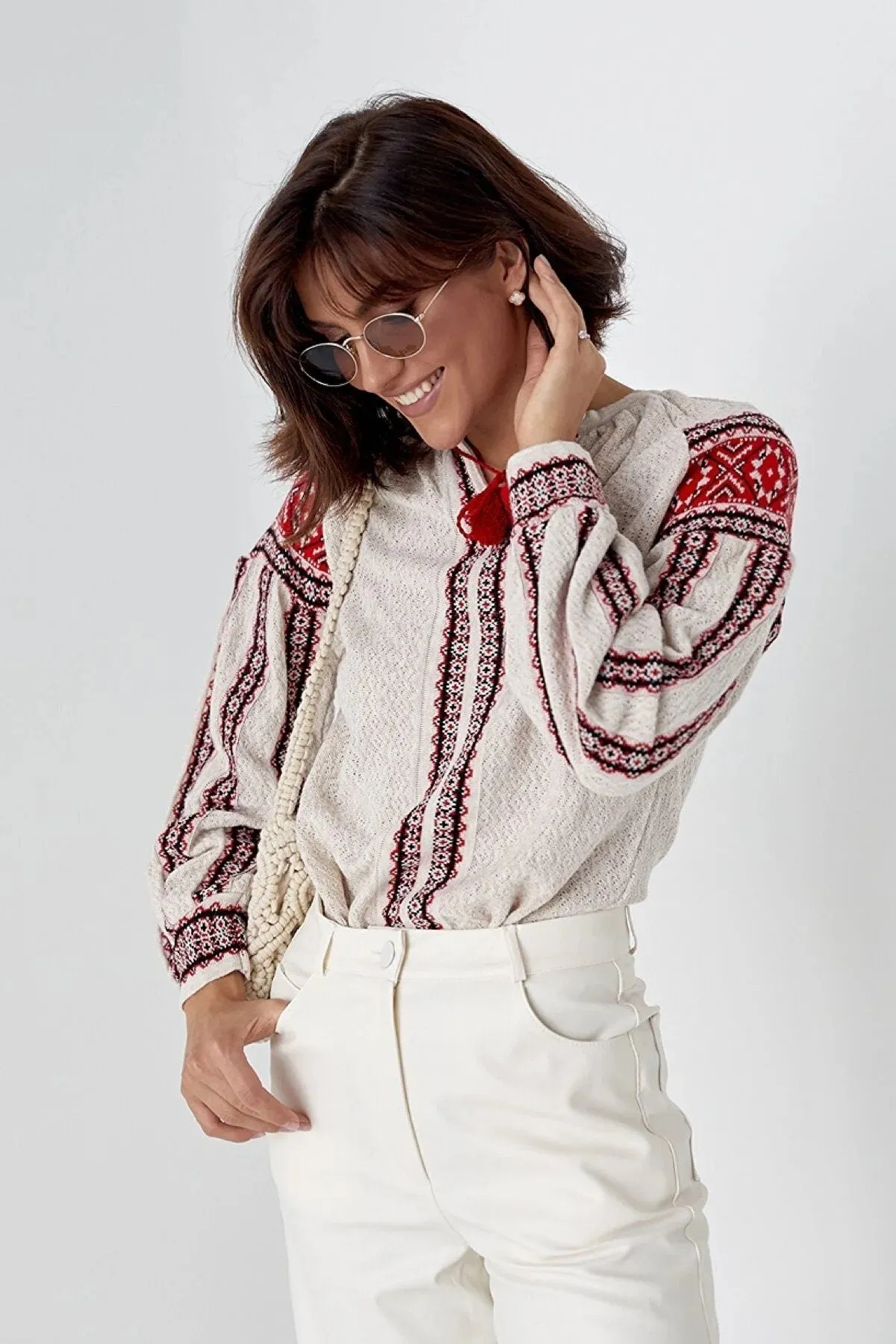 Embroidered Knitted Ukrainian Blouse