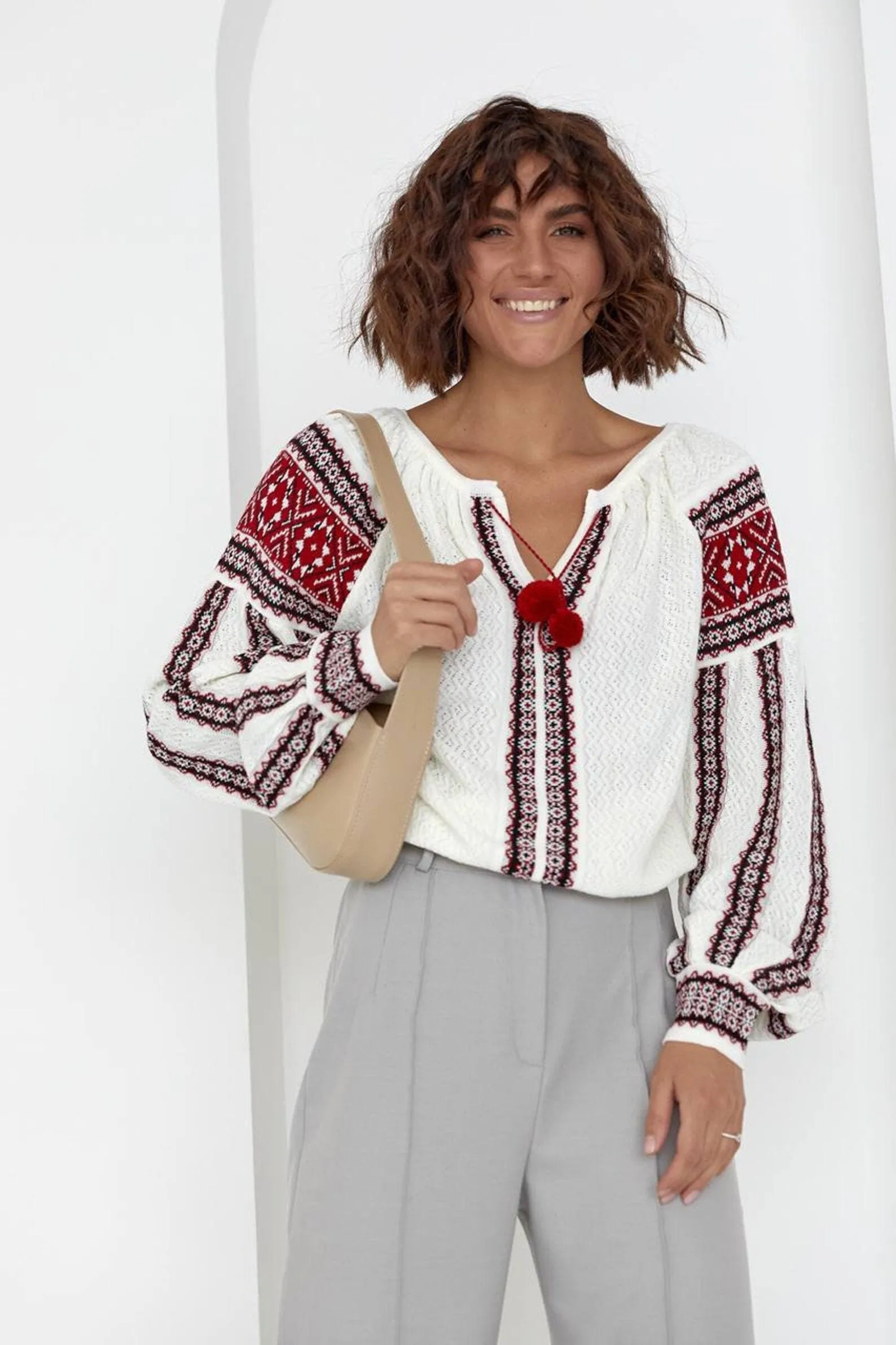 Embroidered Knitted Ukrainian Blouse