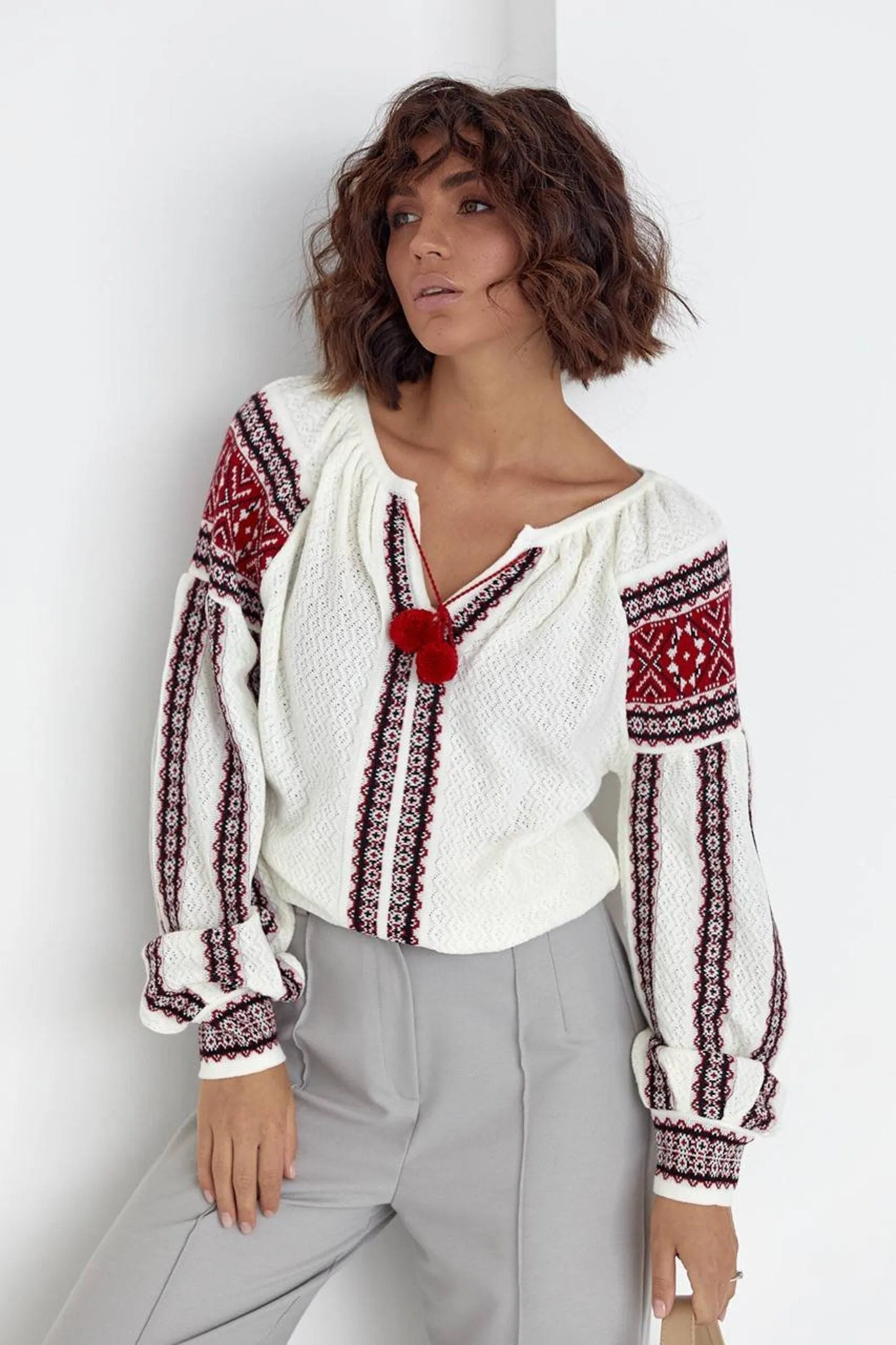Embroidered Knitted Ukrainian Blouse