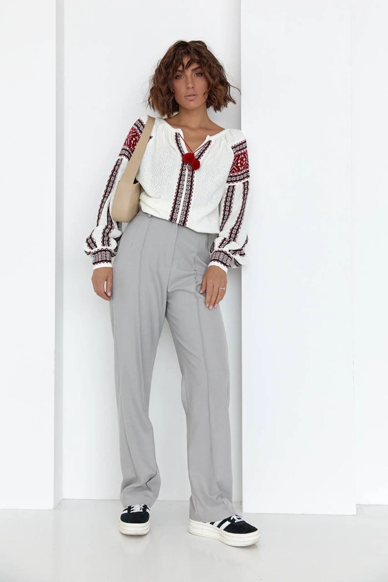 Embroidered Knitted Ukrainian Blouse
