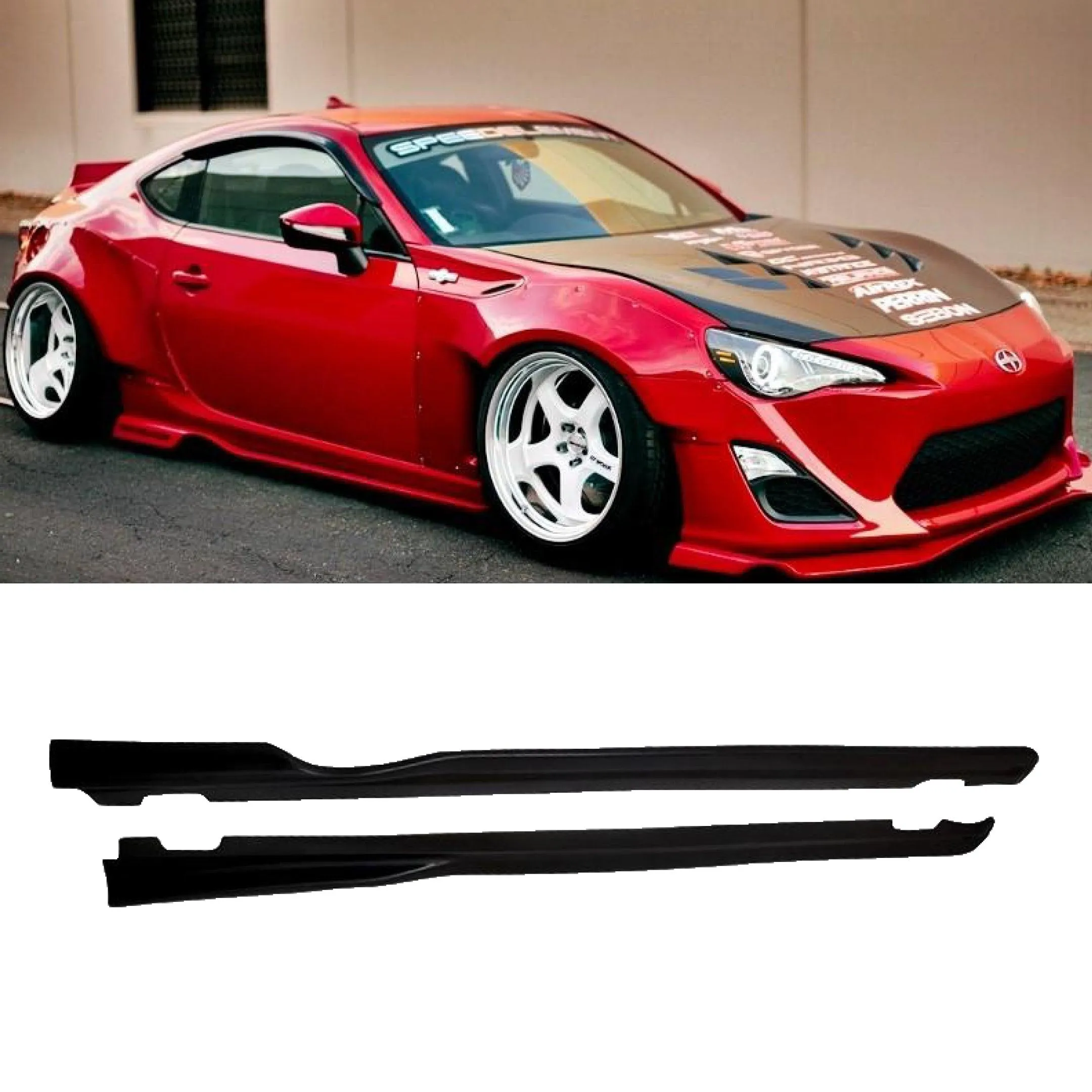 Fit 2013-2021 Subaru Scion FRS BRZ GT86 Black GR Style Side Skirts Body kit