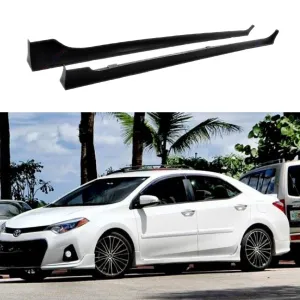 Fit 2014-2019 Toyota Corolla Side Body Skirts (Unpainted Matte Black)