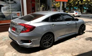 Fit 2016-21 Honda Civic Sedan 4Door MOD Style Side Body Skirts (Unpainted Matte Black)
