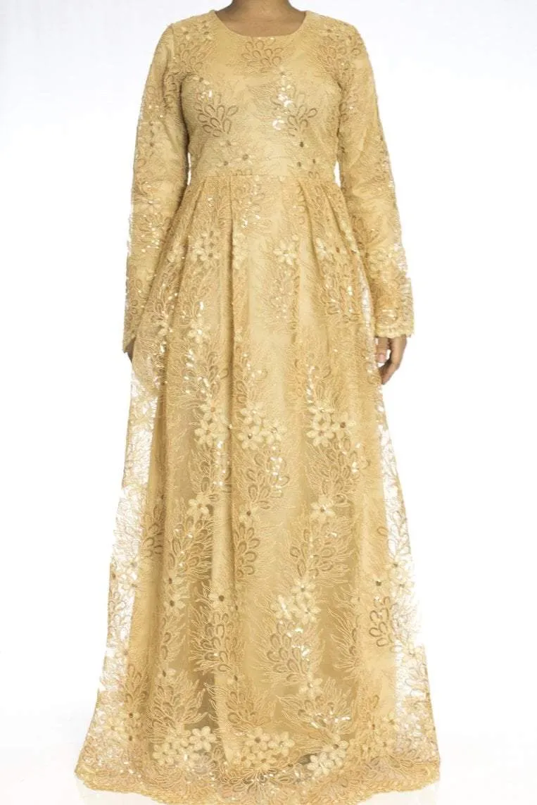 Golden embroidered Princess Gown