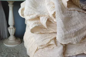 Handwoven Organic Cotton Fabric ( Crepe 60s, Unbleached Dyeable )