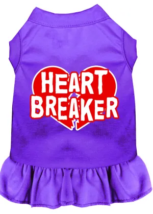 Heart Breaker Screen Print Dress Purple Xl