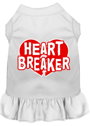 Heart Breaker Screen Print Dress White Xxl