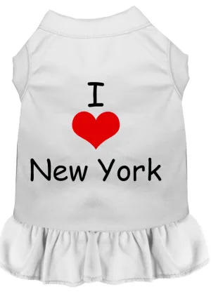 I Heart New York Screen Print Dress White Sm