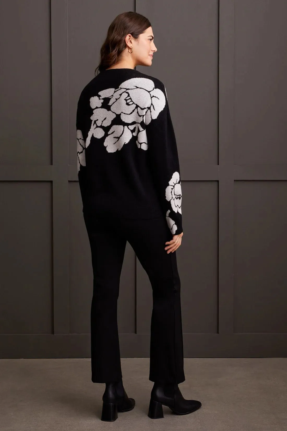 Jacquard Funnel Neck Sweater