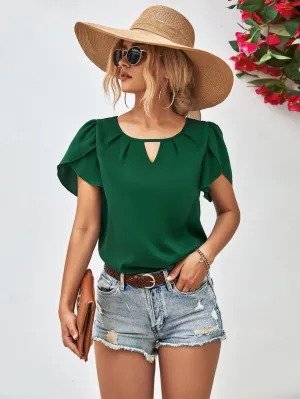Just Perfect Cutout Petal Sleeve Top