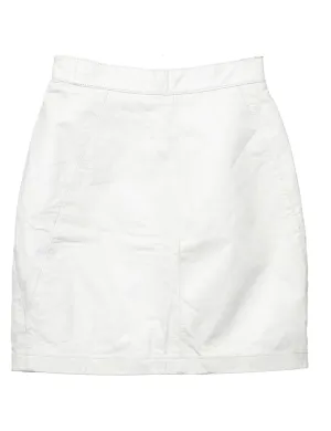 Leather White Pencil Skirt - S