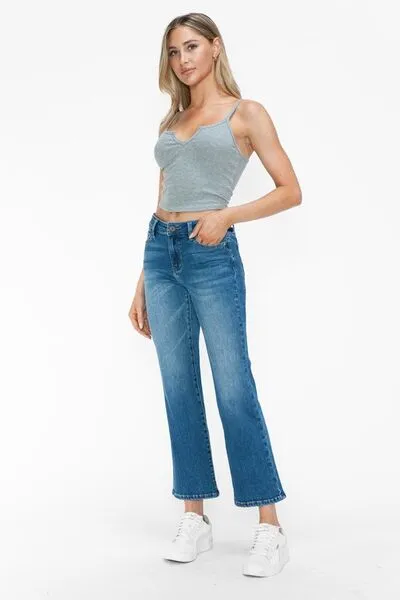 L.NY bytos Full Size Cat's Whiskers Mid Rise Ankle Jeans