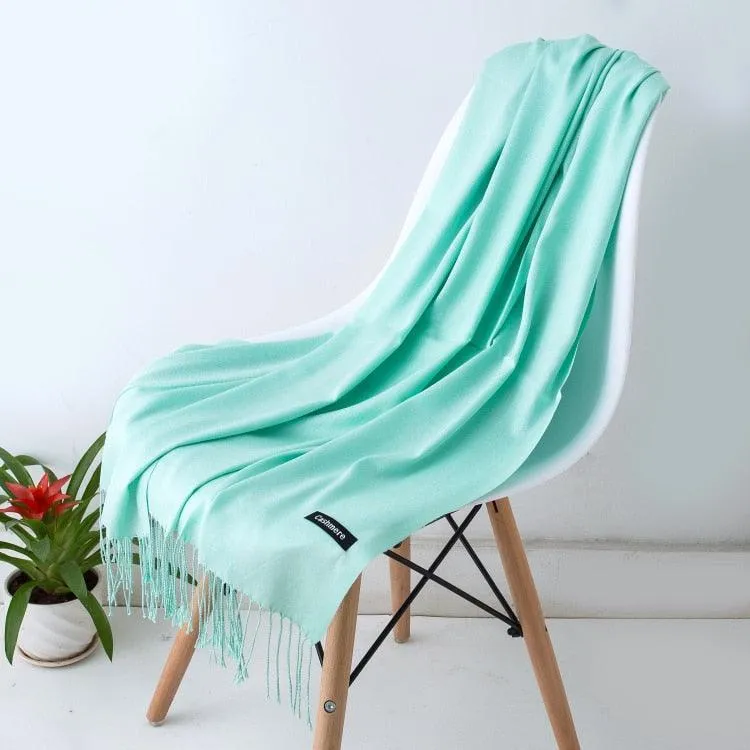 Long Warm Cashmere Hijab Scarf for Muslims