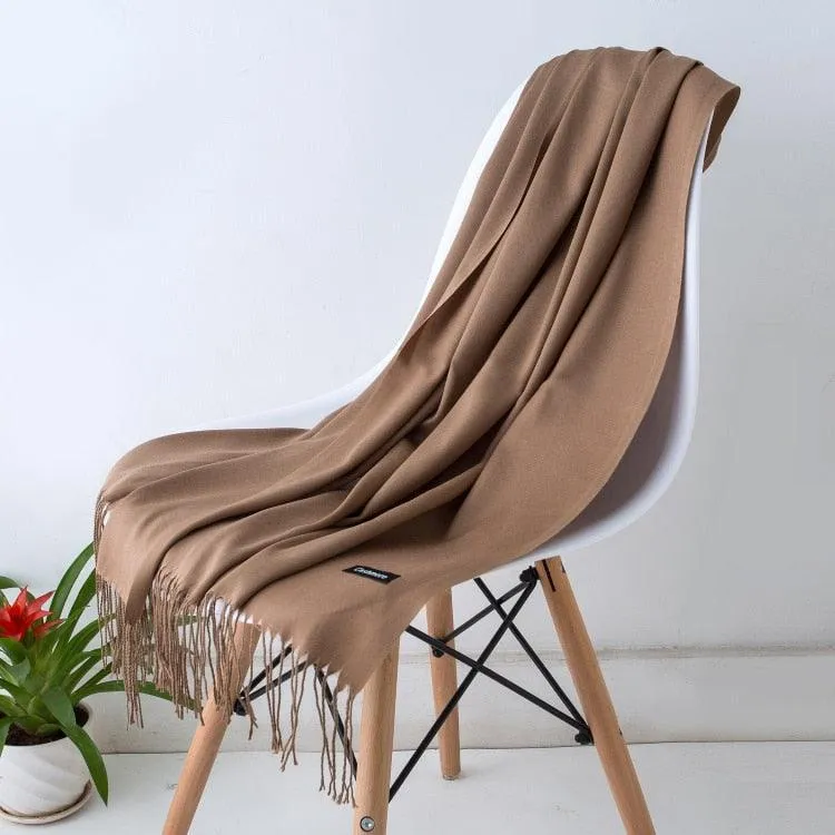 Long Warm Cashmere Hijab Scarf for Muslims