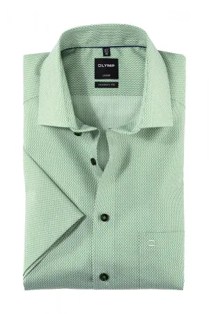 Luxor Modern Fit Oval Print Short Sleeve Shirt - Green/Blue