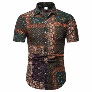Men's  Short Sleeved Summer Casual Printed Shirts