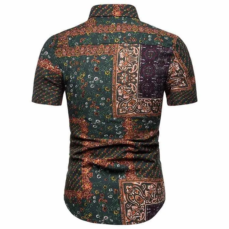 Men's  Short Sleeved Summer Casual Printed Shirts