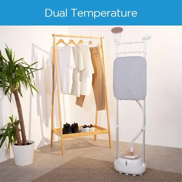 Midea 1800W 2L Digital Garment Steamer With Detachable Board, Free Angle Adjustable Poles Rotary Wheels   Multiple Attachments For Wrinkle Free & Sanitized Garment - MY-GZ20D2W