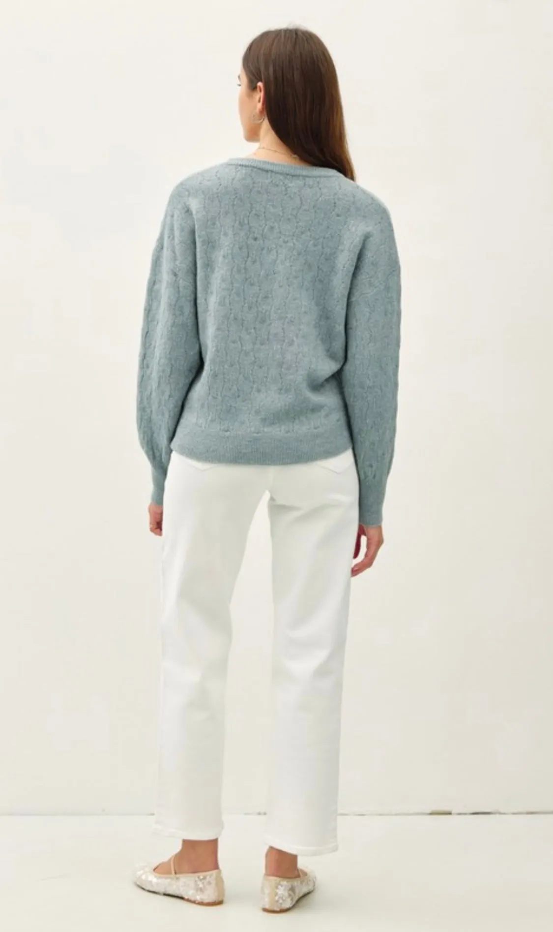 Mint Cable Knit Sweater