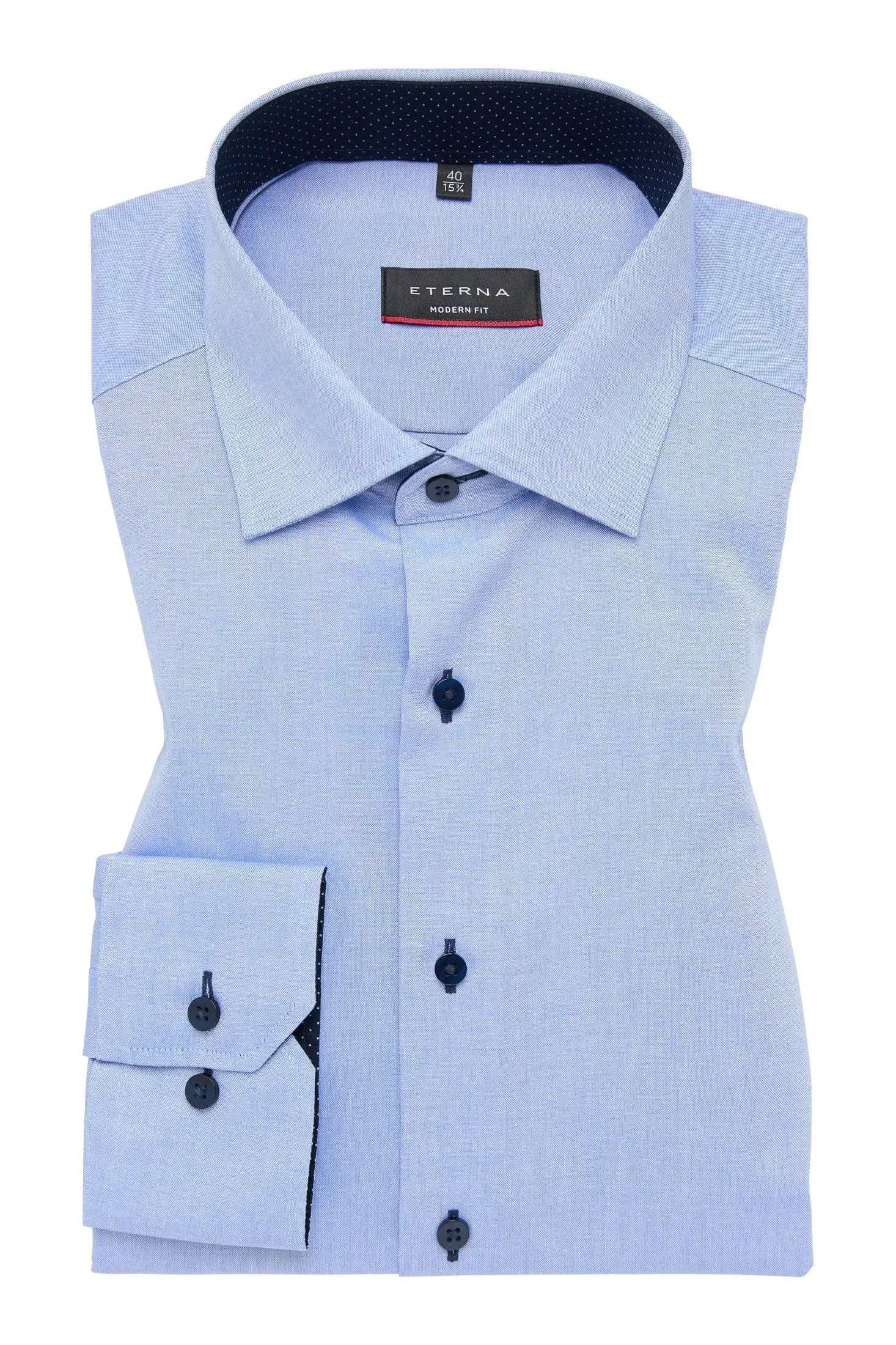 Modern Fit Fine Oxford Long Sleeve Shirt - Blue
