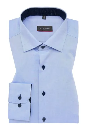 Modern Fit Fine Oxford Long Sleeve Shirt - Blue