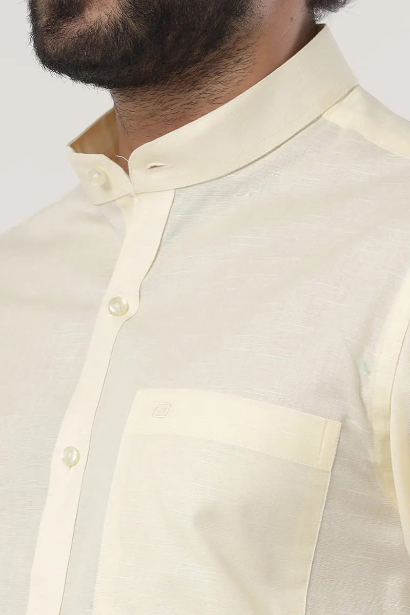 Neo - Light Yellow Formal Shirt For Men | Ariser