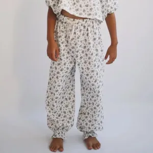 Pants Elif White Flowers