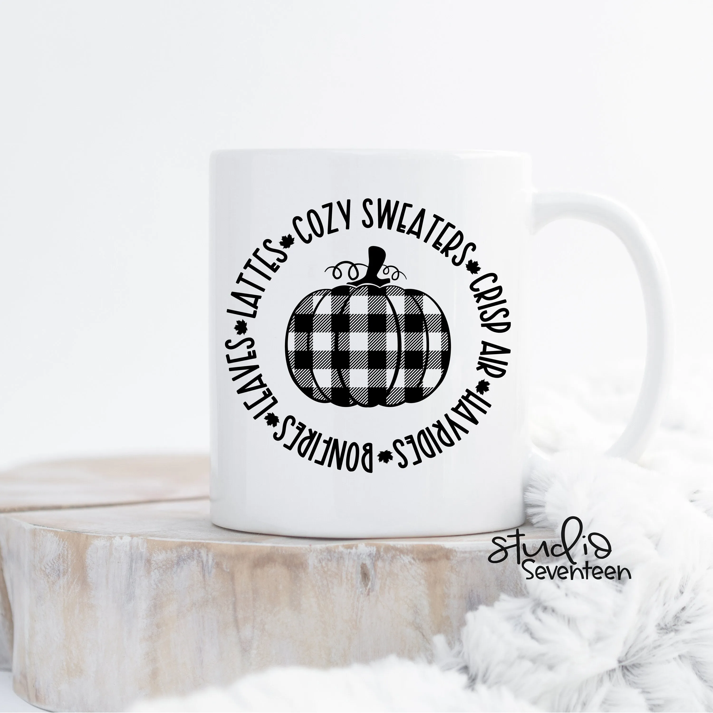 Plaid Pumpkin Mug