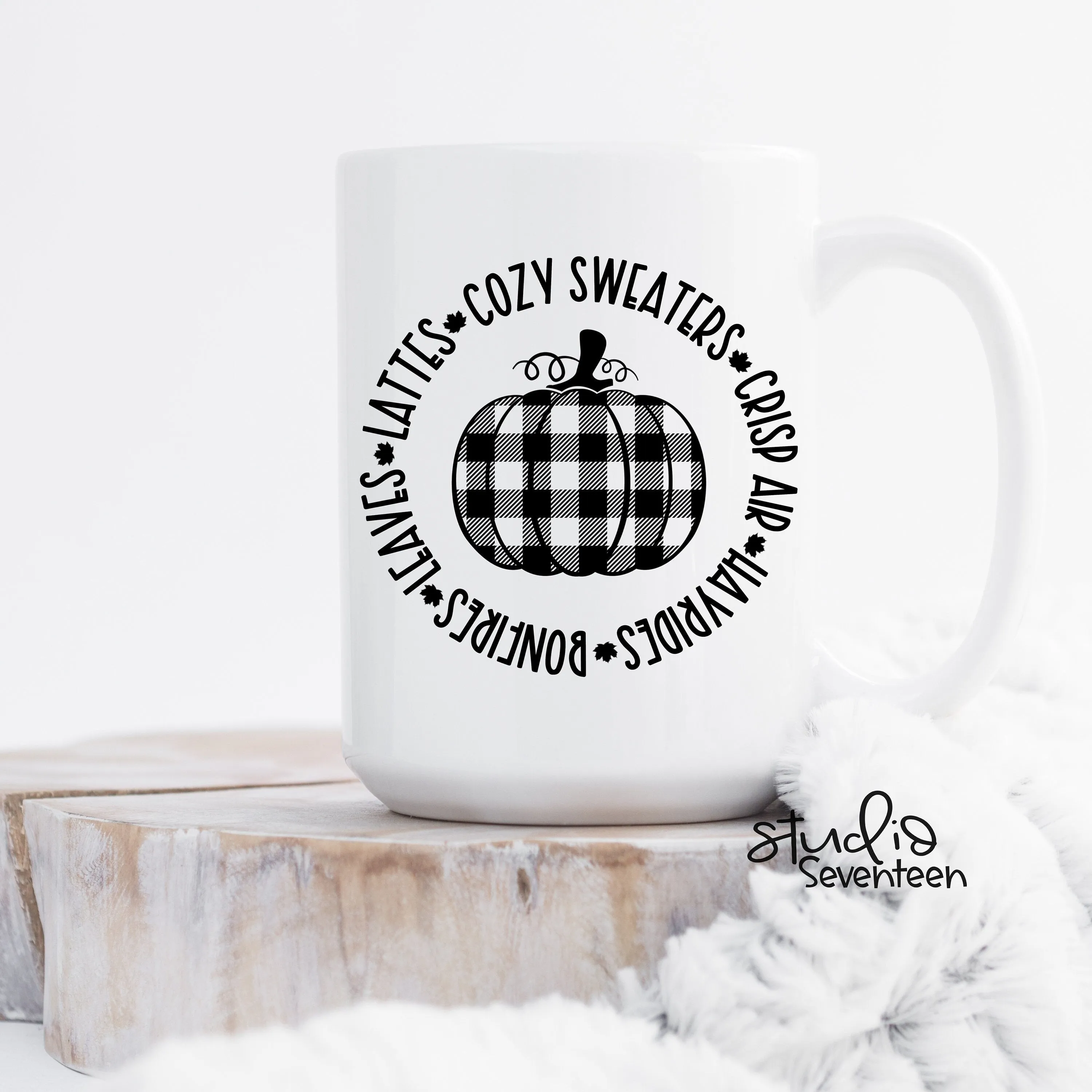Plaid Pumpkin Mug