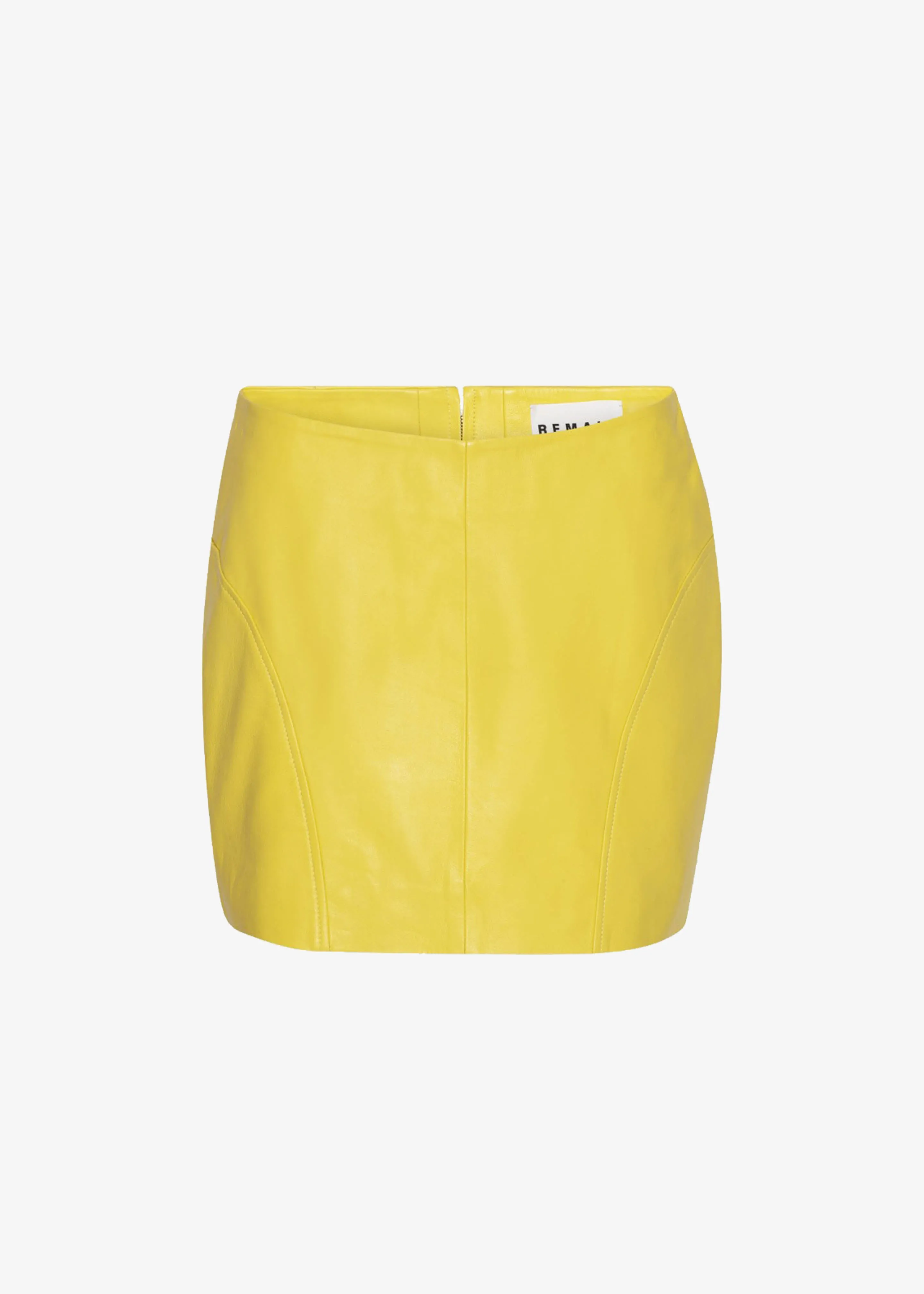 REMAIN Leather Mini Skirt - Lemon Zest