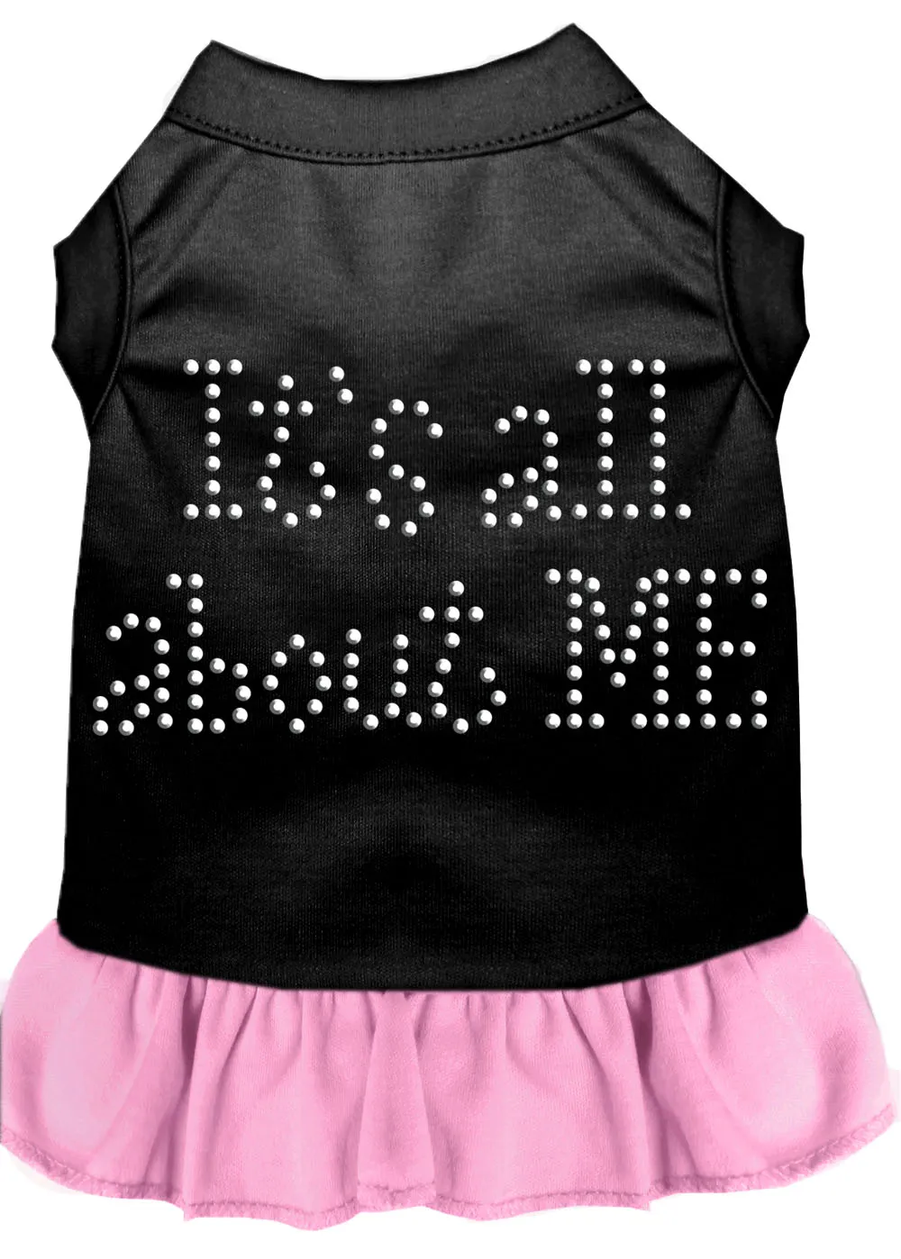 Rhinestone All About Me Dress Black With Light Pink Lg
