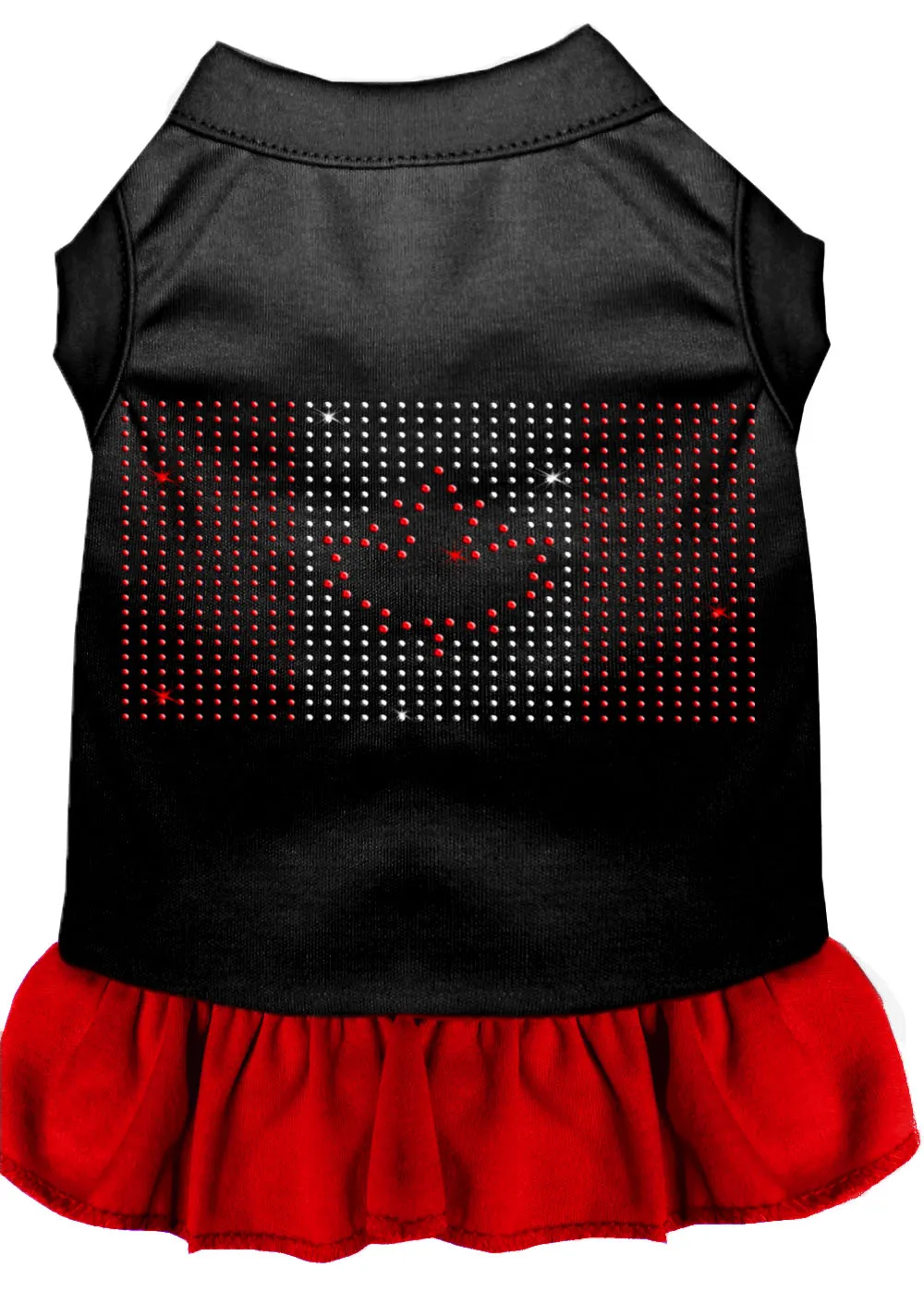 Rhinestone Canadian Flag Dress Black With Red Sm