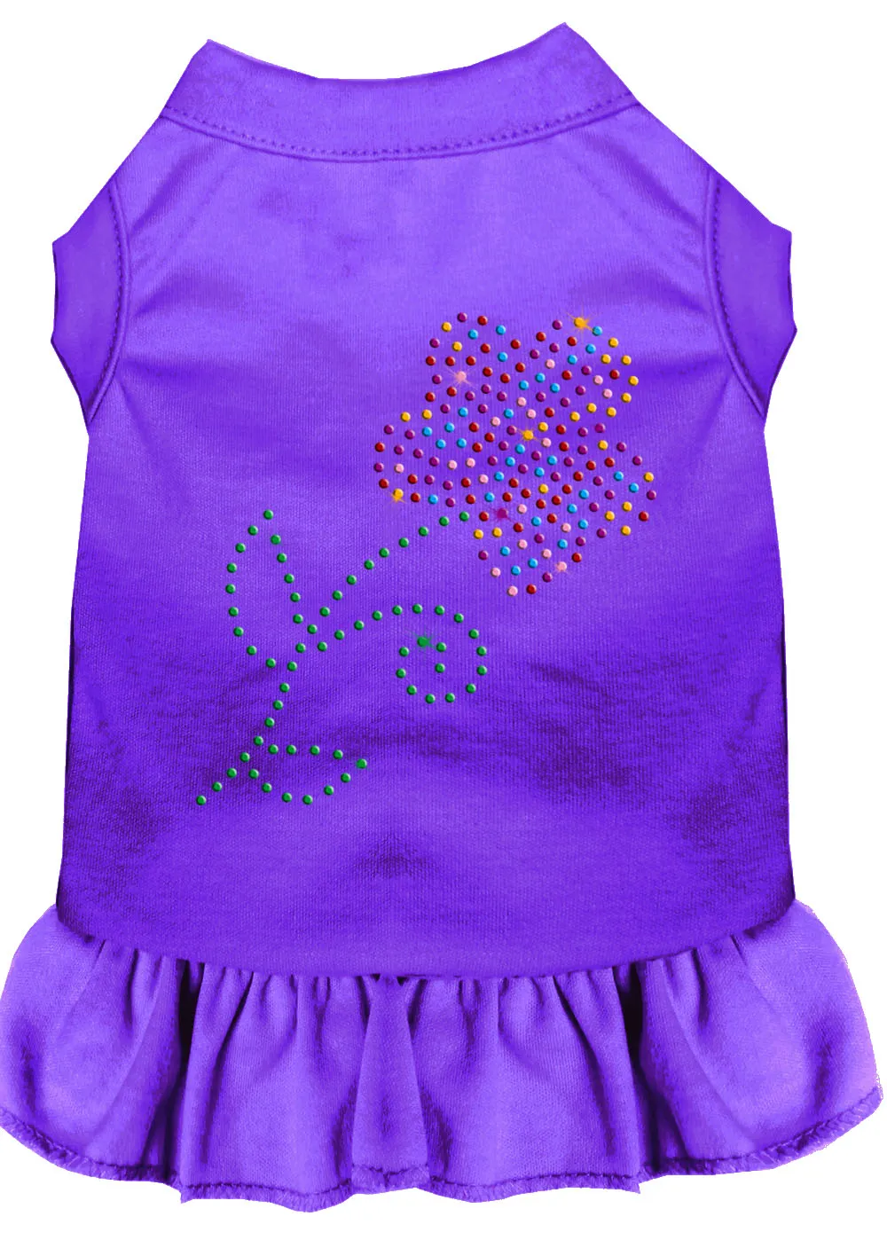 Rhinestone Multi Flower Dress Purple Sm