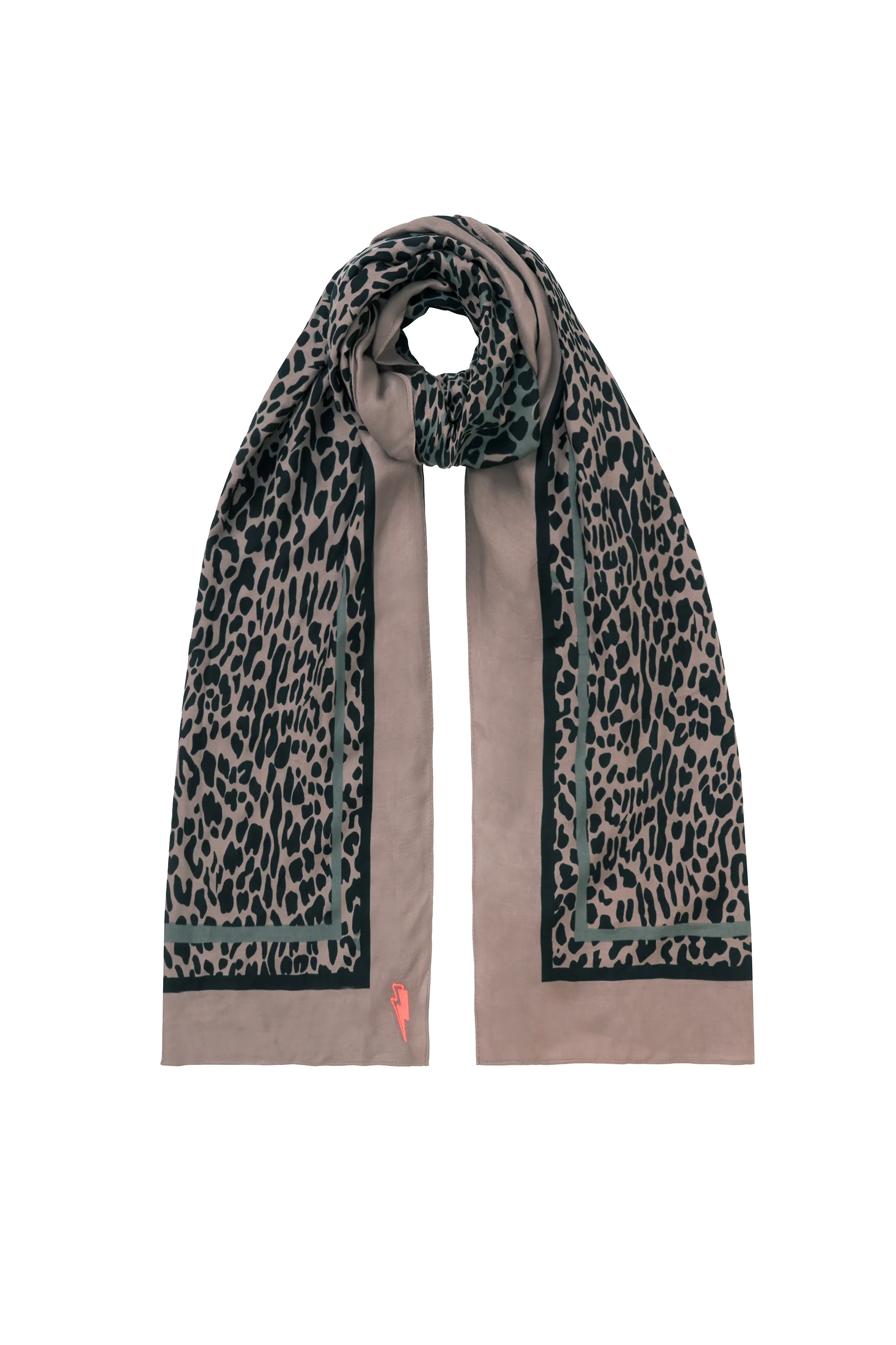 Scamp & Dude x Sabrina Elba Taupe with Grey and Black Wild Leopard Charity Super Scarf