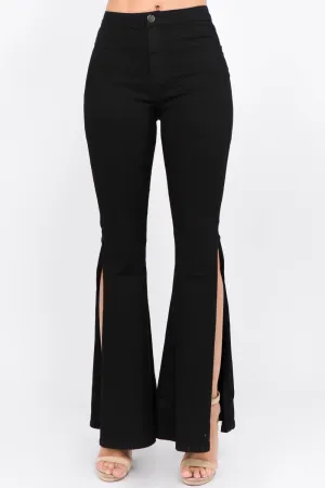 Side Slit Flare Jeans by American Bazi